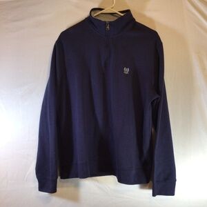 chaps men quarter zip sweatshirt size XL navy blue old money preppy dad core